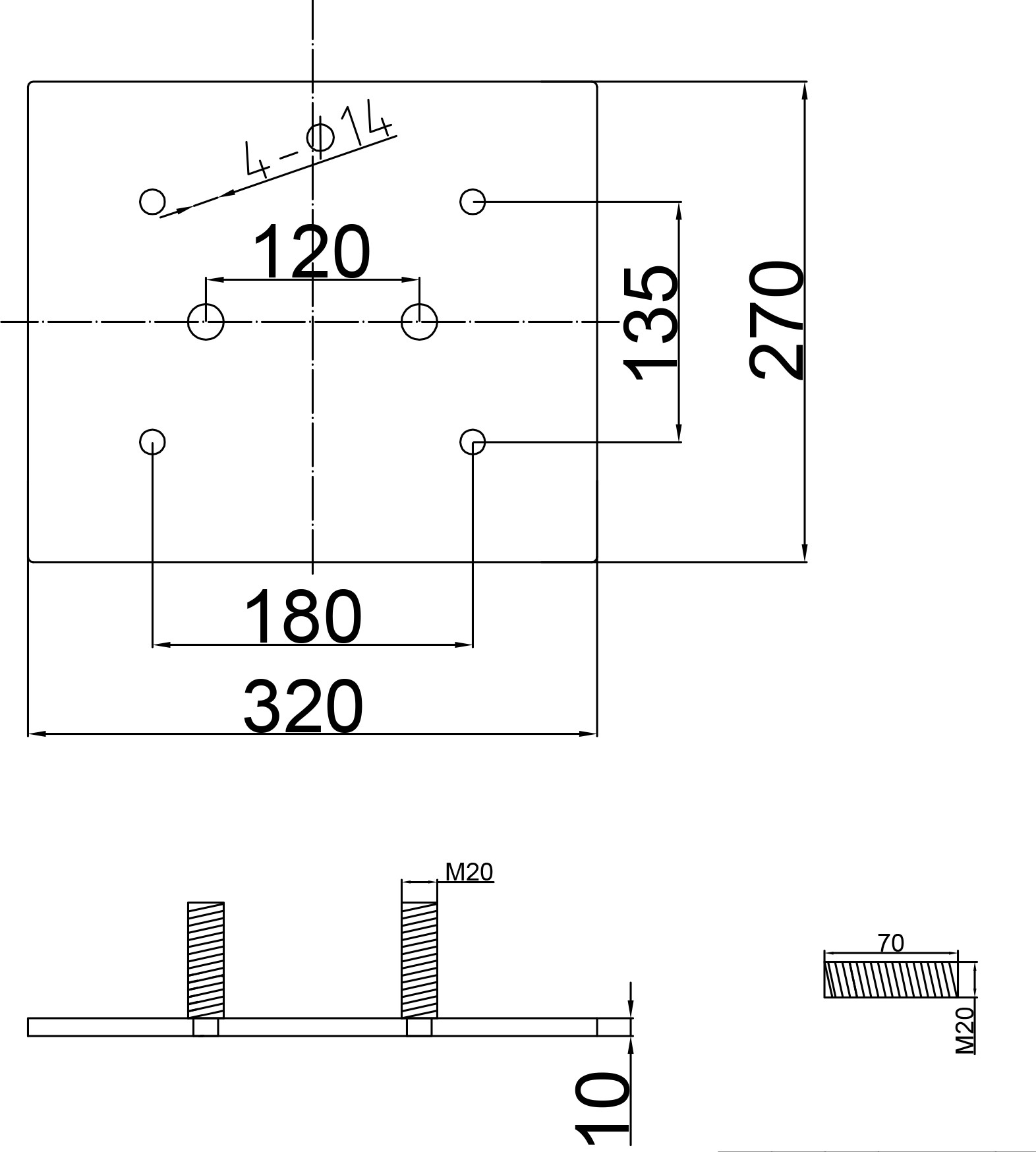 Platine de fixation pour butée de quai
