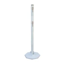 Steel bollard with base and foldable base