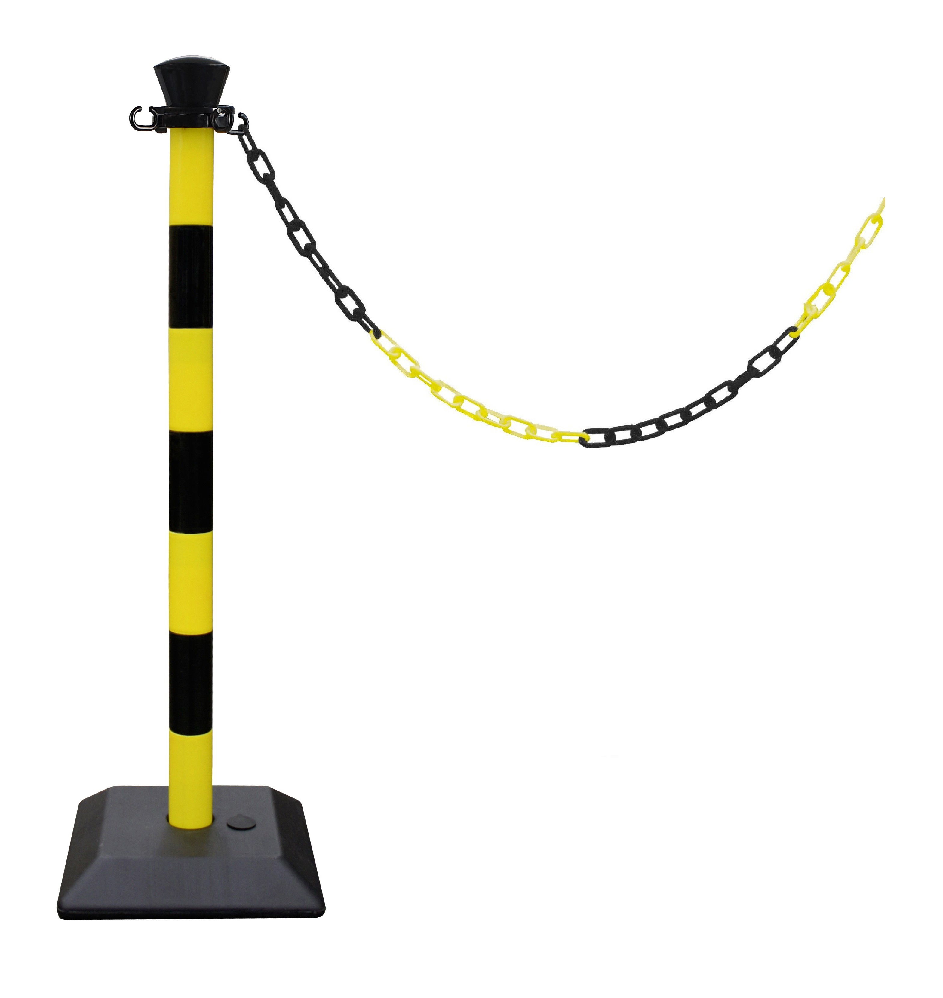 Kit 1 poteau abs monobloc avec chaine 2 m - base lestée