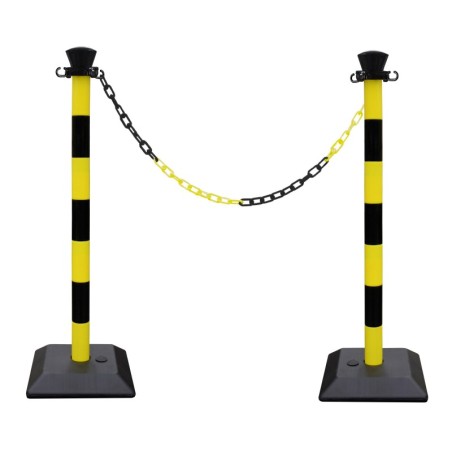Kit 2 poteaux abs monobloc avec chaine 2 m - base lestée