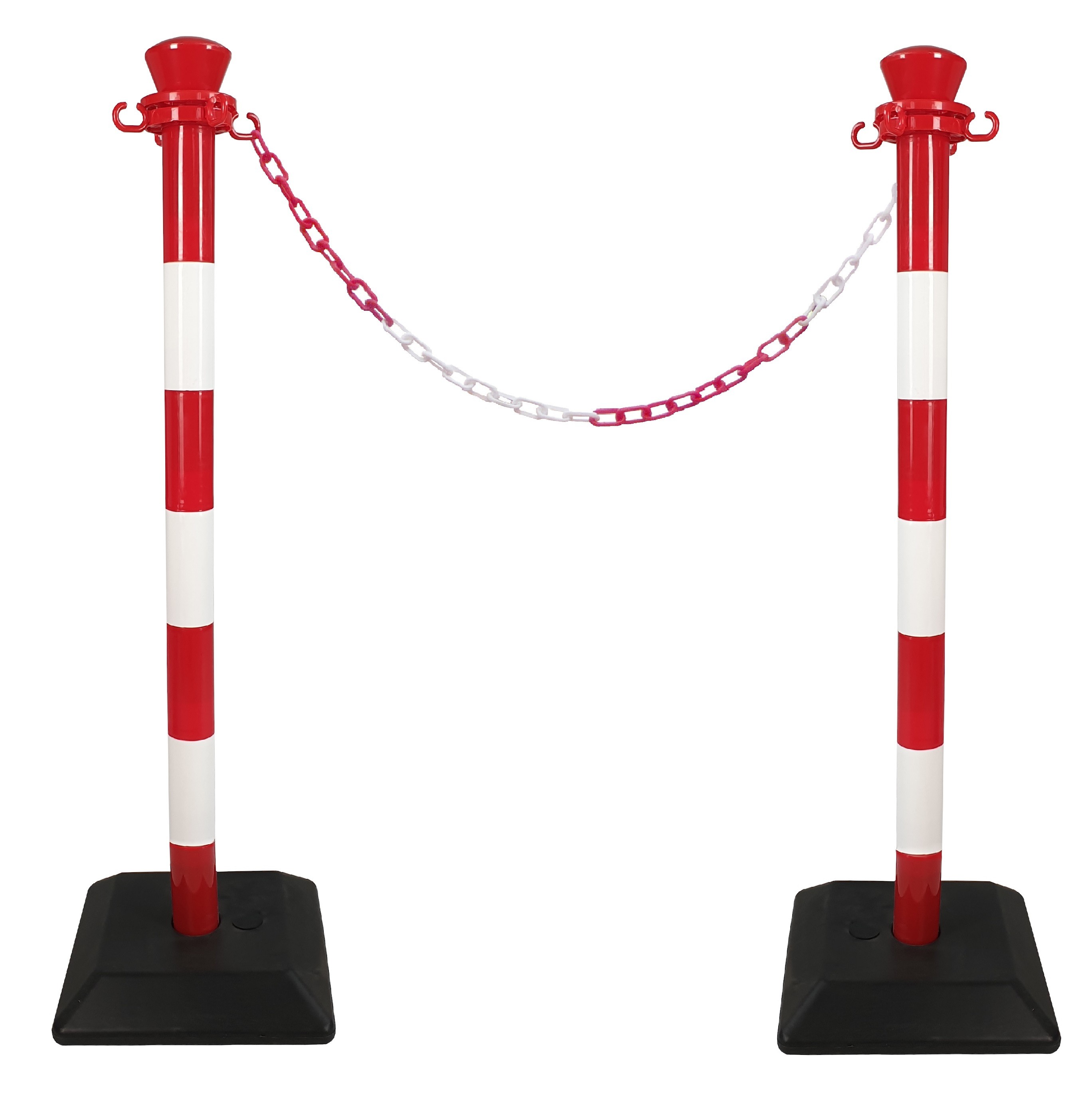 Kit 2 poteaux abs monobloc avec chaine 2 m - base lestée