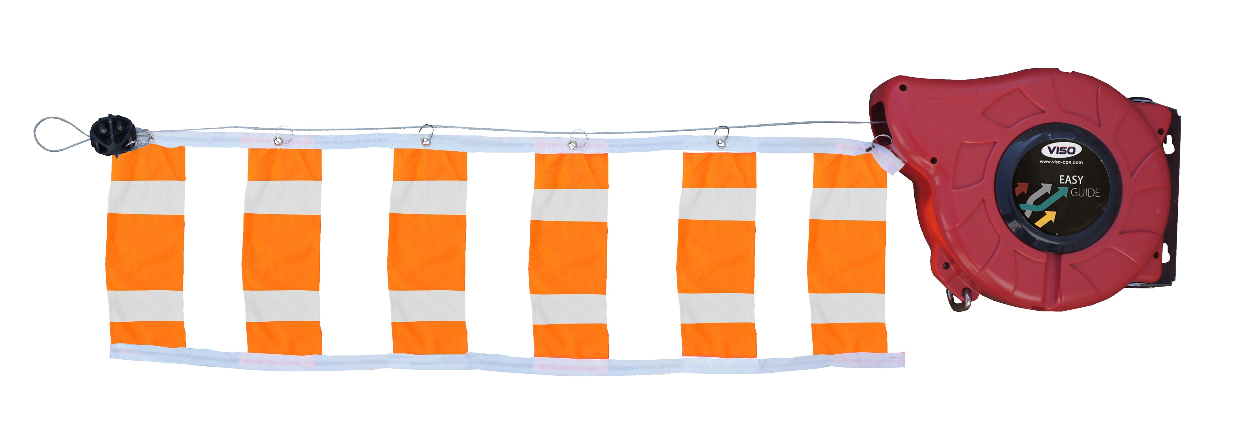 Retractable barrier reel with 15 m signaling belt