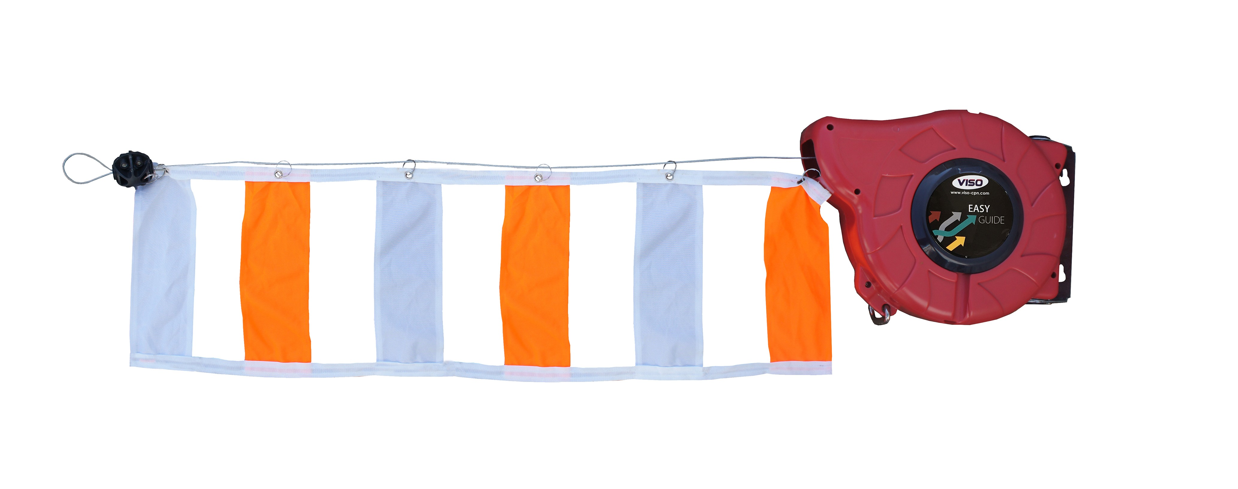 Retractable barrier reel with 15 m signaling belt