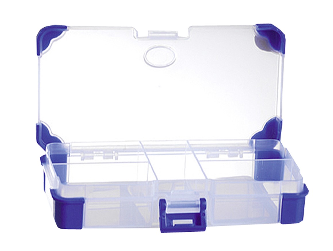 Compartment box with rubber corners
