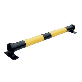 Black/Yellow steel and cast iron parking stop