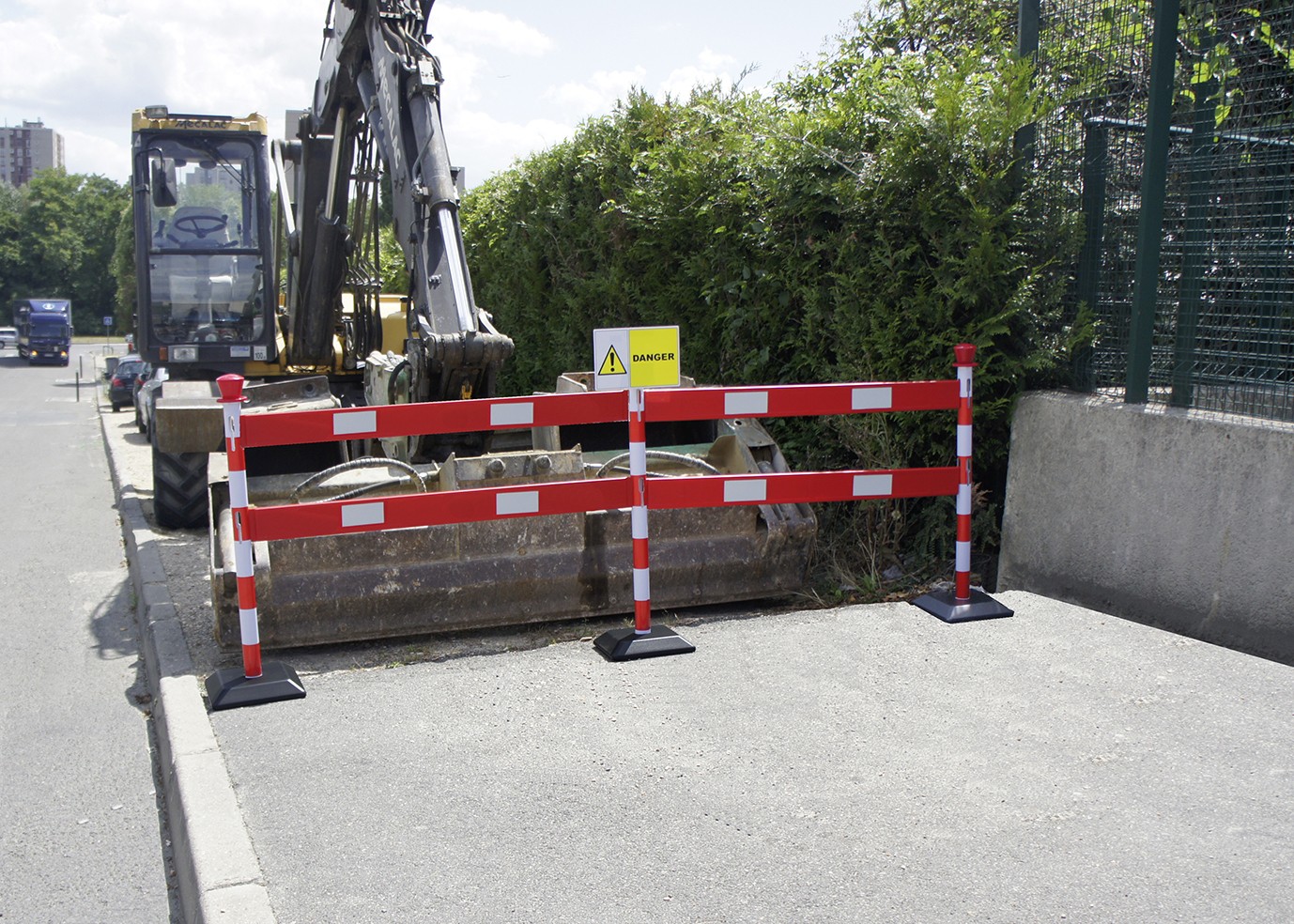 ABS bollard kit with barrier