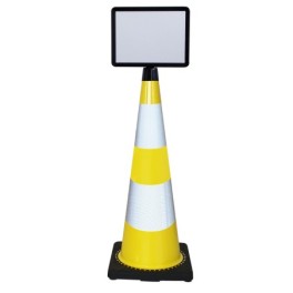 Cône 90 cm avec panneau d'information a4