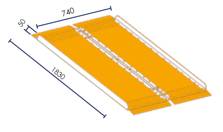 Rampe PMR pliante en aluminium 1.83 m - 300 kg