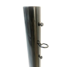 Support post for retractable barrier reel with signaling belt