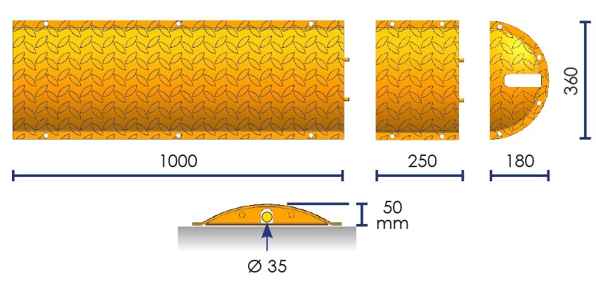 Steel speed bump