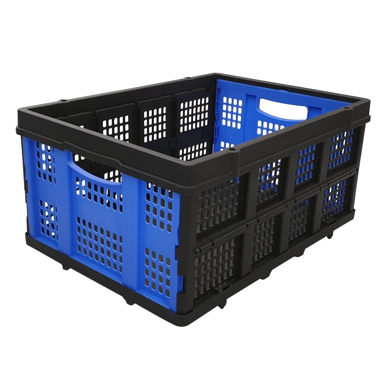 Foldable perforated crate from 30L to 60L