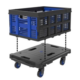Foldable perforated crate from 30L to 60L