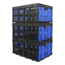 Foldable perforated crate from 30L to 60L