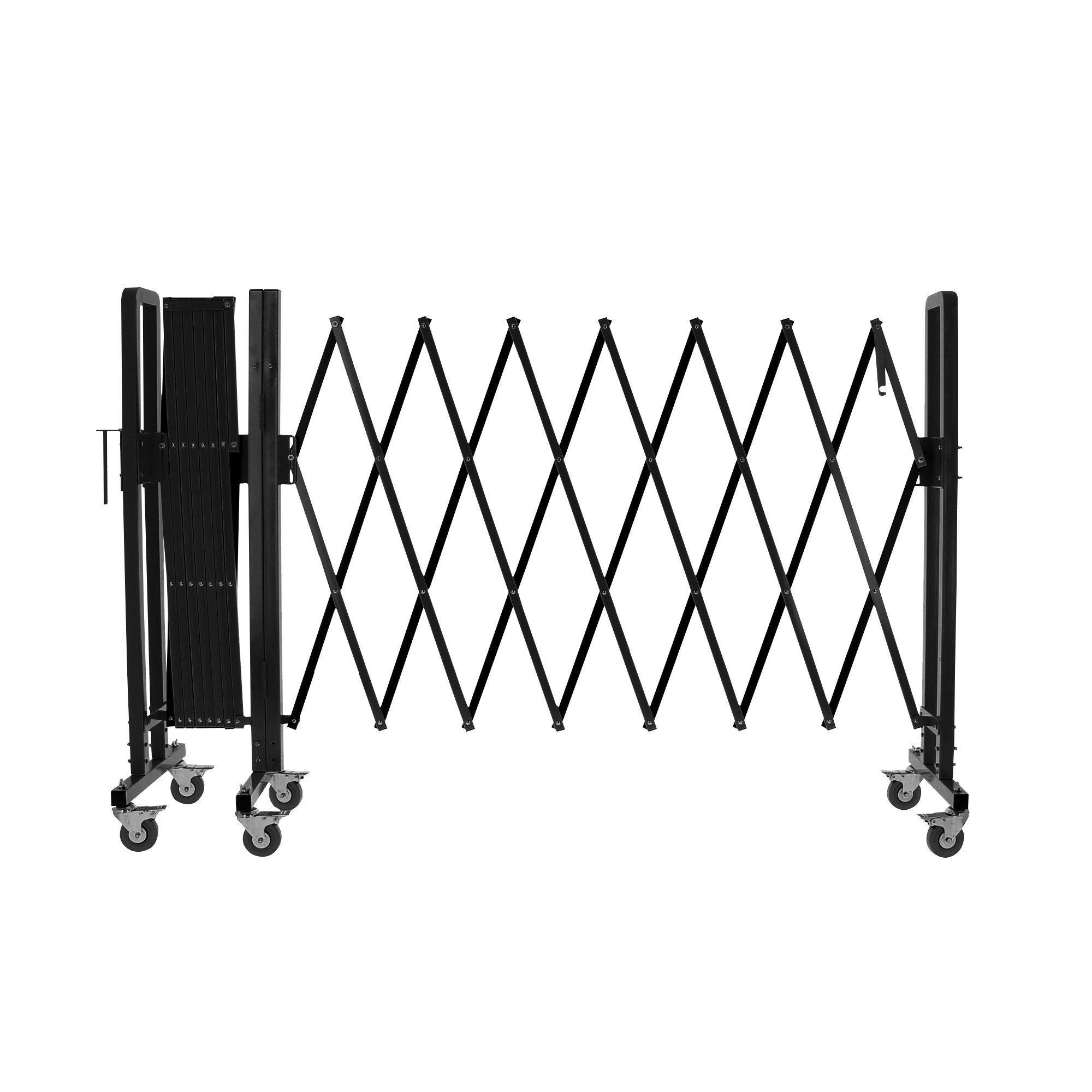 Extendable steel safety barrier