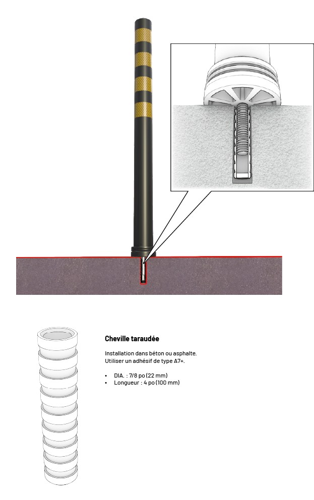 Flexible bollard Ø 80 mm