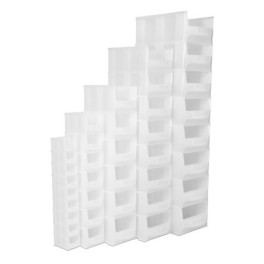 Stackable storage bin with large opening, available in sizes from 1L to 28L