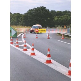 Tissu accessoire pour enrouleur avec bandeau de signalisation