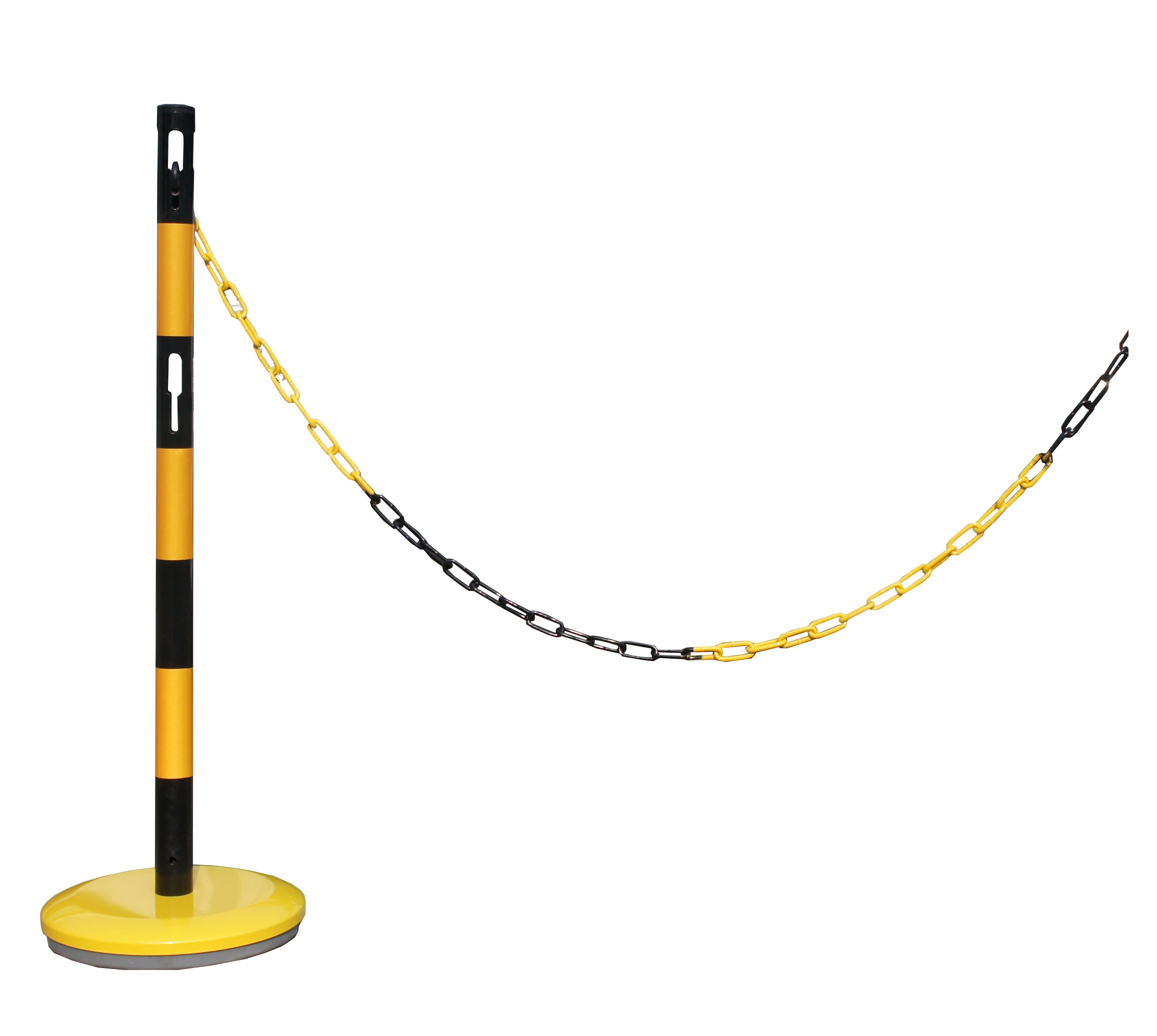 Steel post extension with 2m chain