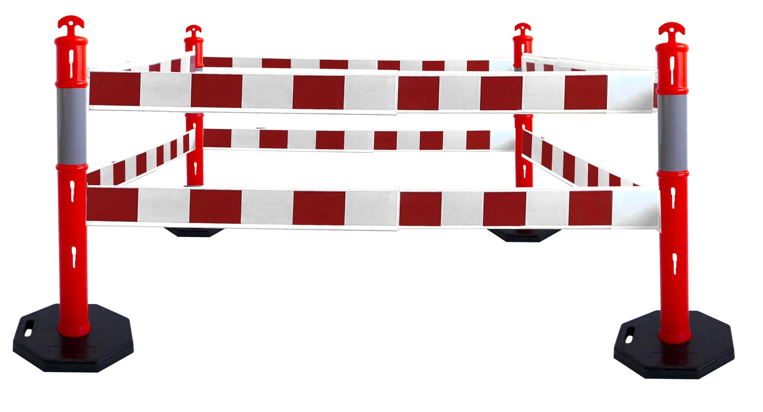 High visibility bollard with extending bar