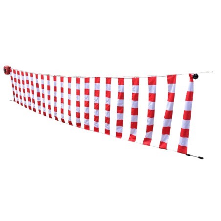 Retractable barrier reel with signaling belt