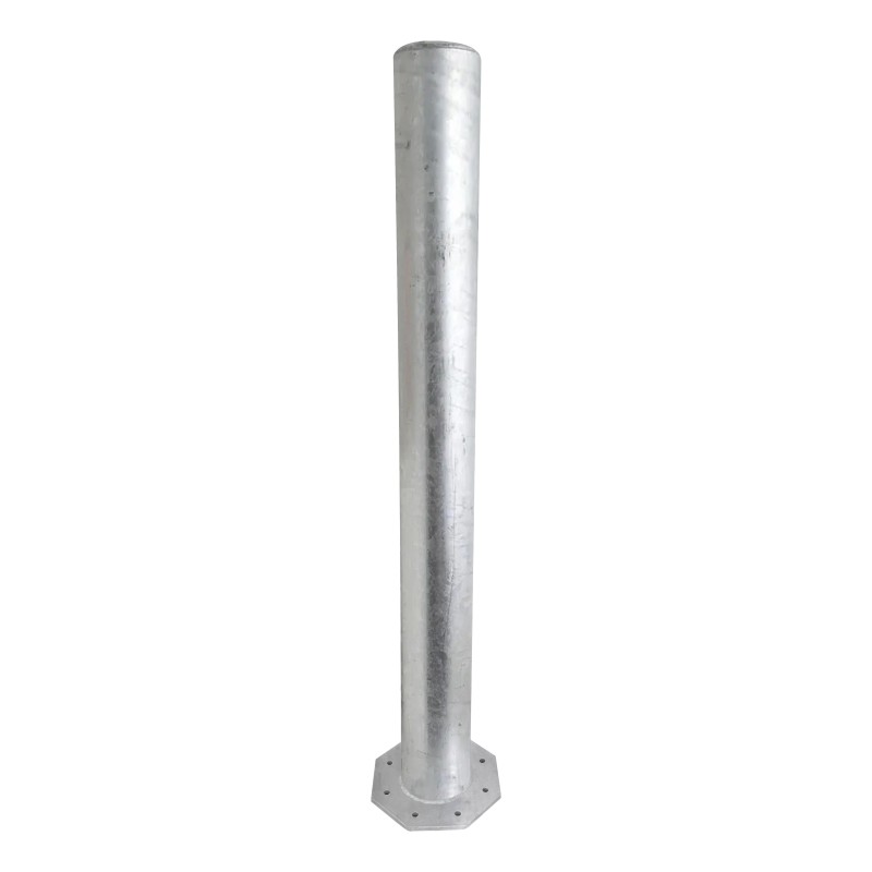 Galvanized steel safety bollard to fix