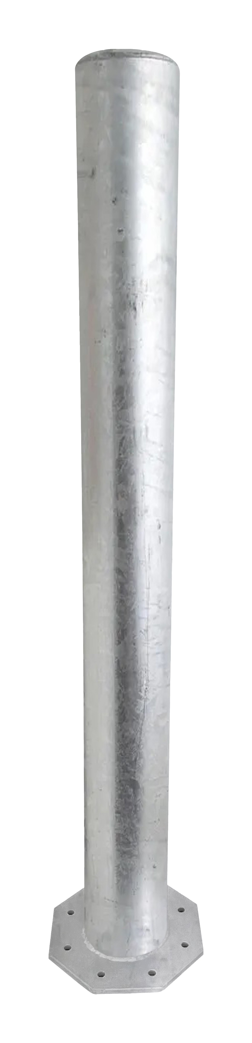 Galvanized steel safety bollard to fix