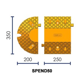 modular speed bump end cap