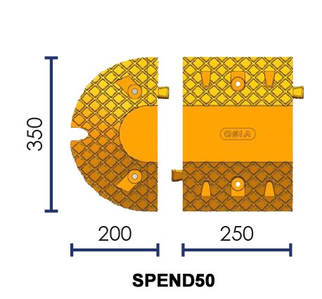 modular speed bump end cap