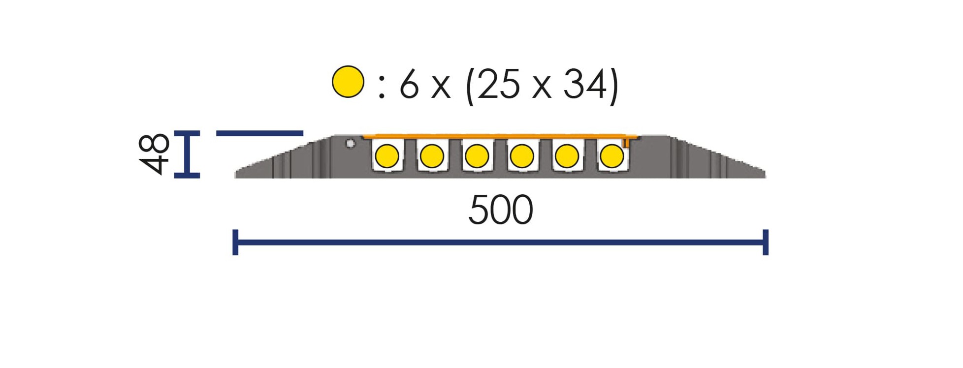6-Channel Cable Protector ø 25x34 mm – with PRM Ramp