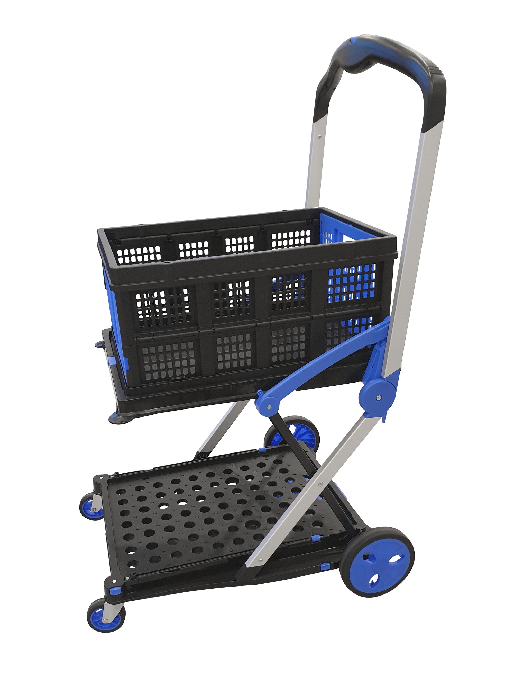 Folding trolley with 2 platforms