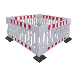 Base for polypropylene safety barrier