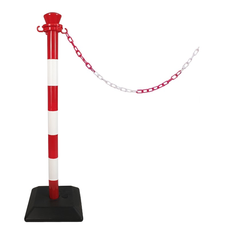 Kit 1 poteau abs monobloc avec chaine 2 m - base lestée