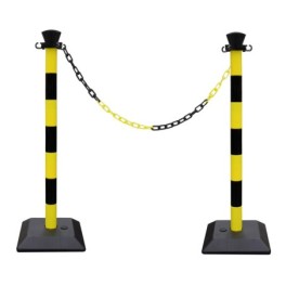 Kit 2 poteaux abs monobloc avec chaine 2 m - base lestée