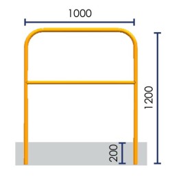 Steel safety barrier to embed ø 40