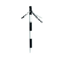 Steel bollard with base and chain
