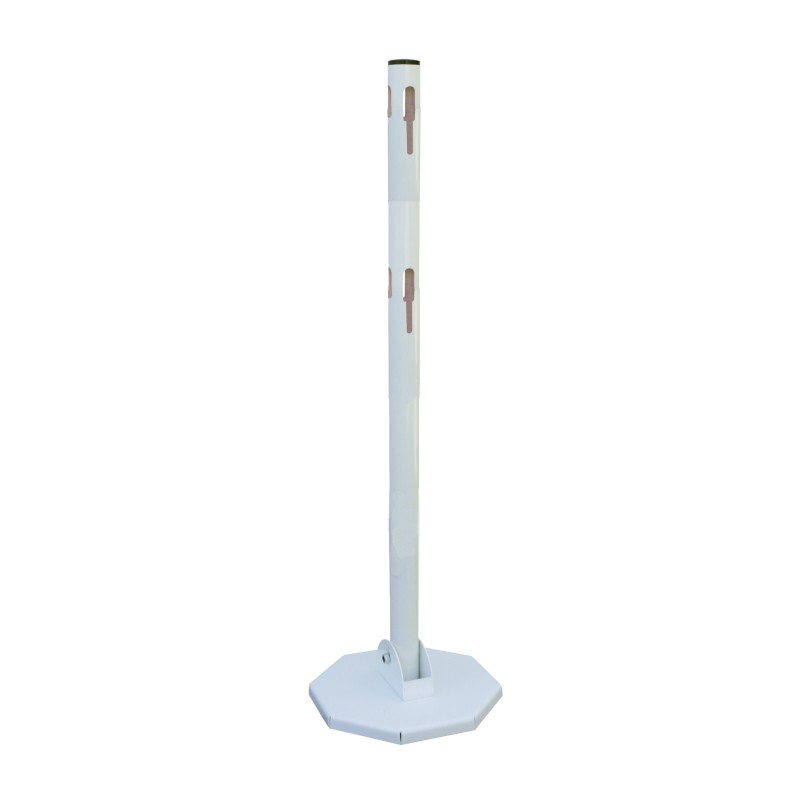 Steel bollard with base and foldable base