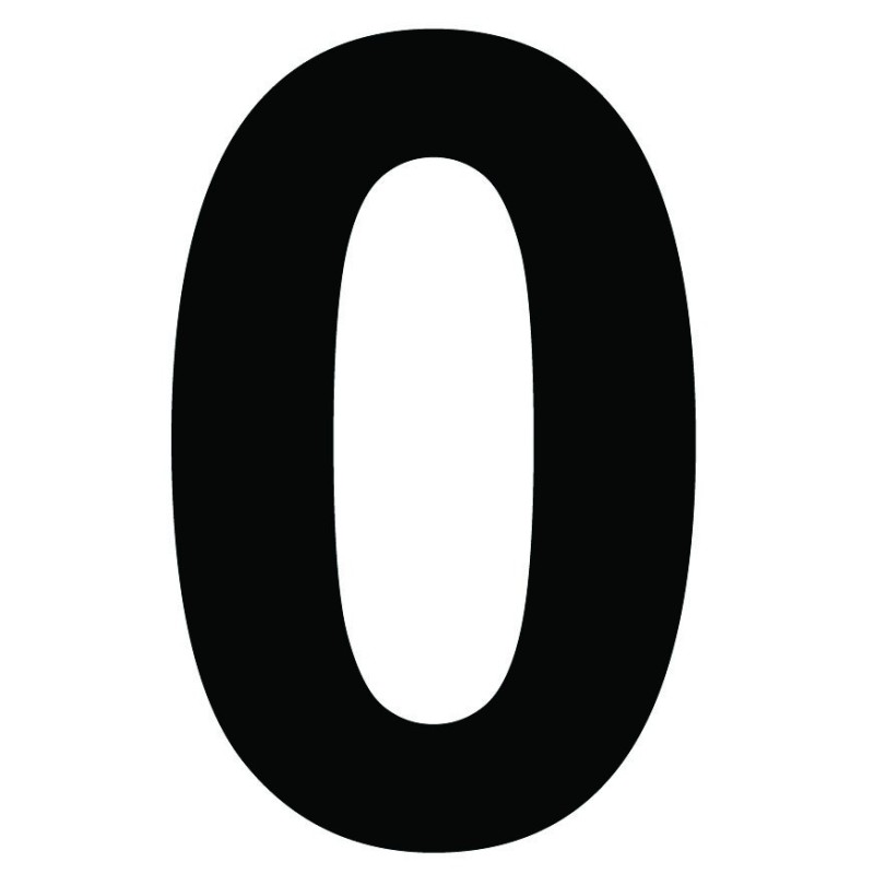 Black adhesive numeral