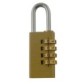 Brass combination padlock with 4 digits
