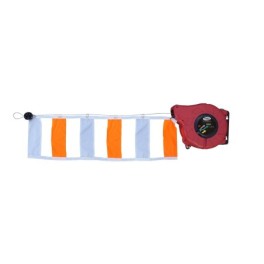 Retractable barrier reel with 15 m signaling belt