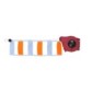 Retractable barrier reel with 15 m signaling belt