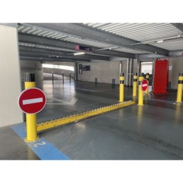 Steel anti-rollback speed bump