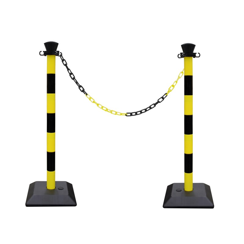 Kit 2 poteaux abs avec 2 m de chaine - base lestée
