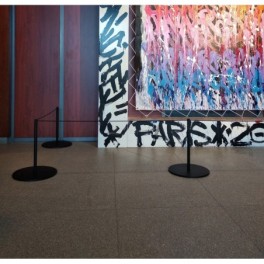 Exhibition post for elastic rope
