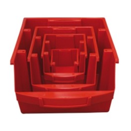 Nestable and stackable bin with a capacity ranging from 1L to 28L