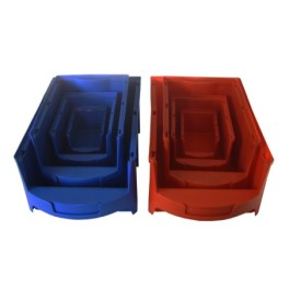 Stackable storage bin with large opening, available in sizes from 1L to 28L
