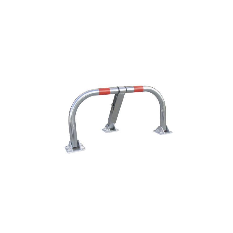 High-resistance parking bollard with cast iron feet