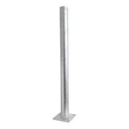 Steel safety bollard with rounded edges