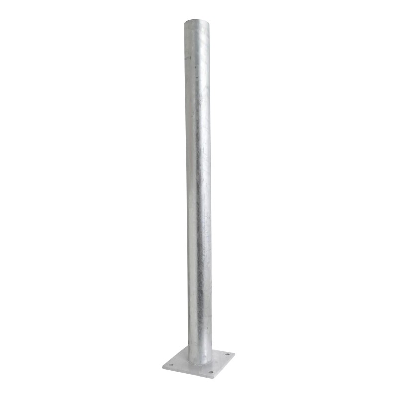Steel safety bollard with rounded edges