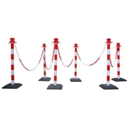 Kit of 6 poteaux abs en kit avec 10 m de chaine - base vide