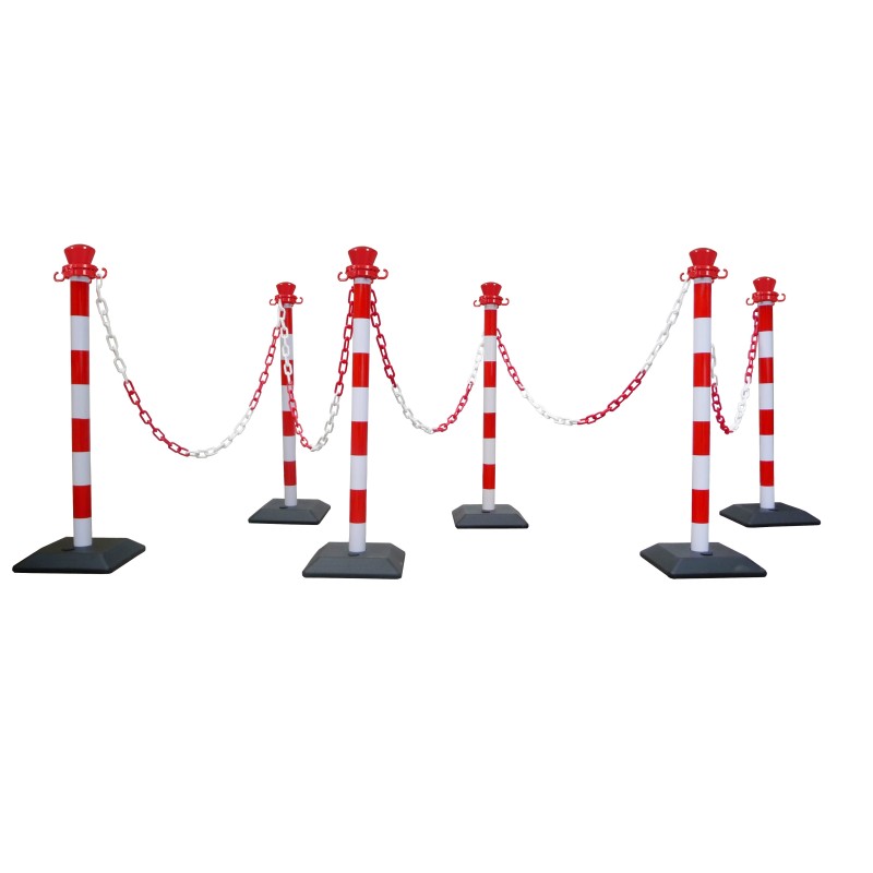 Kit of 6 poteaux abs en kit avec 10 m de chaine - base vide